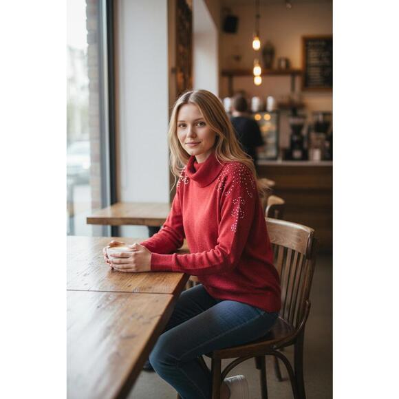 Ruby Rd. Cowl Neck Hem Knit Sweater - NWT - Picture 2 of 4